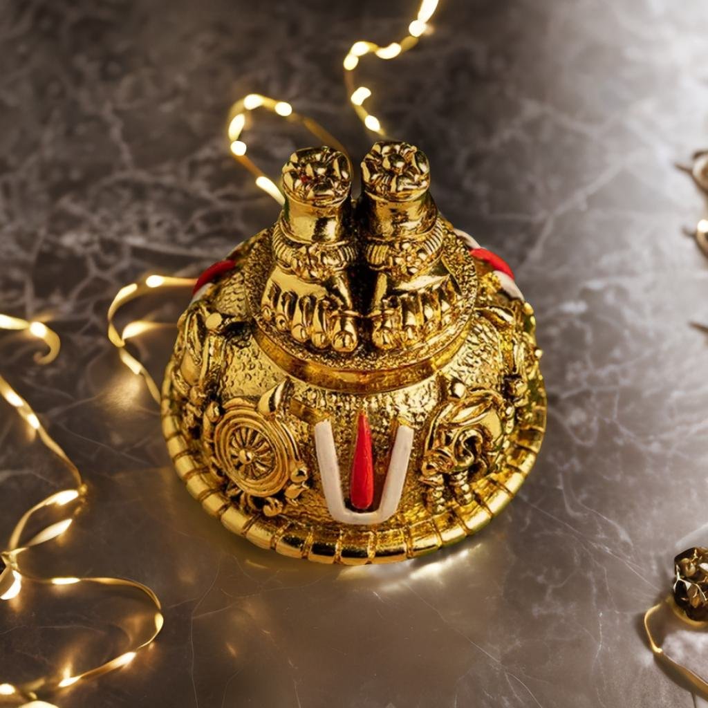 Lord Balaji Charan Paduka - 24K Gold Plated