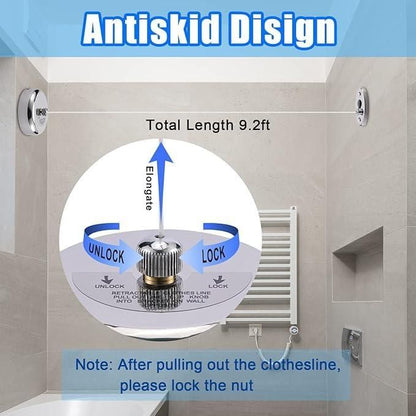 Dry-Ease™ - The Retractable Cloth Drying line - Stainless Steel|🔥FLAT 50% SAVING🔥